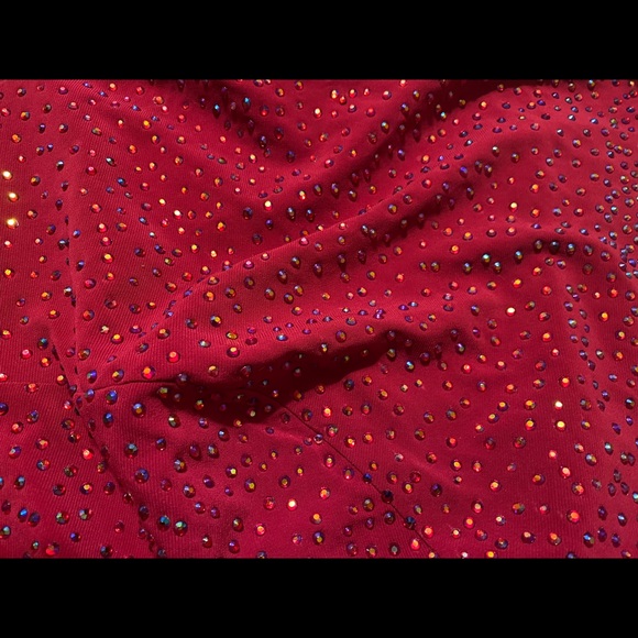 Red Rhinestone Prom Dress - Picture 5 of 7